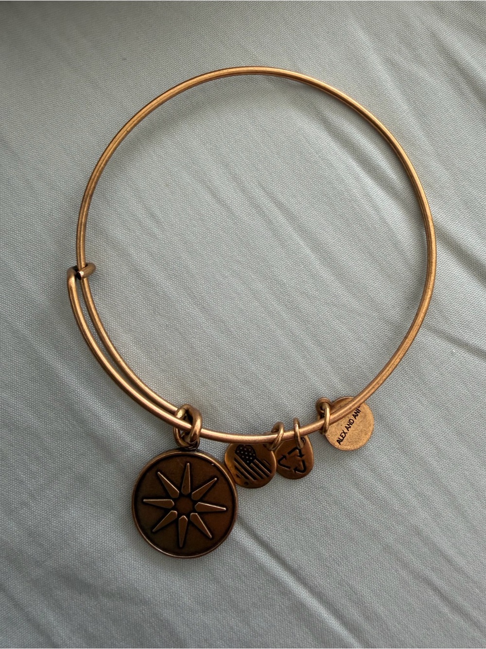 Alex and Ani Gold-Tone Starburst Charm Bangle